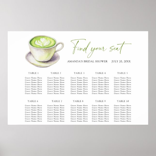 Kärlek är Matcha Bröllops platsindelning Poster (Framsidan)