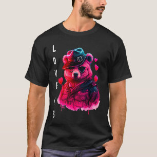 Kärlek är med hjärtdjurets Alla hjärtans dag T Shirt