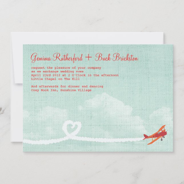 Kärlek är med i inbjudan till Luft (Framsida)