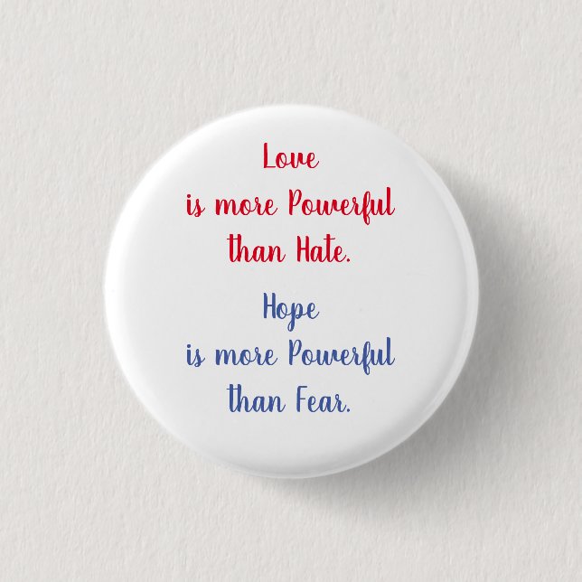 Kärlek är mer kraftfull knapp (Framsida)