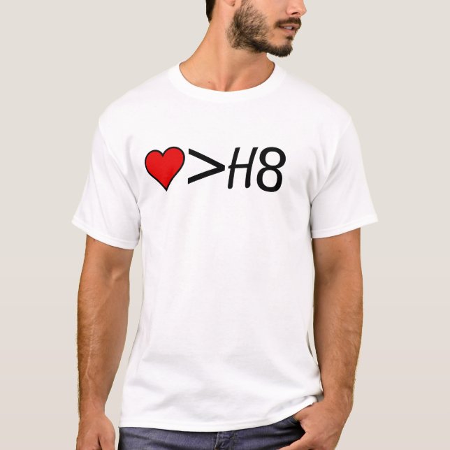 Kärlek är mer underbar än hat tee shirt (Framsida)