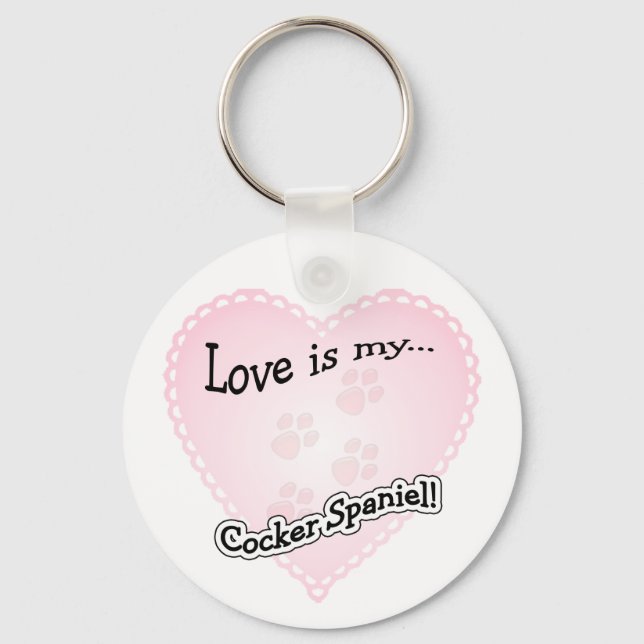 Kärlek är min Cocker Spain Keychain Nyckelring (Framsida)