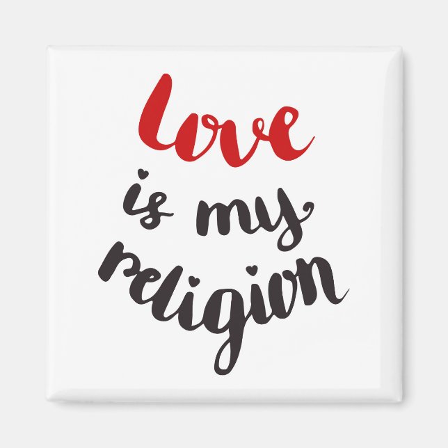 Kärlek är min religion magnet (Framsidan)