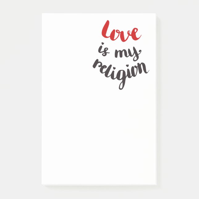 Kärlek är min religion post-it block (Framsida)