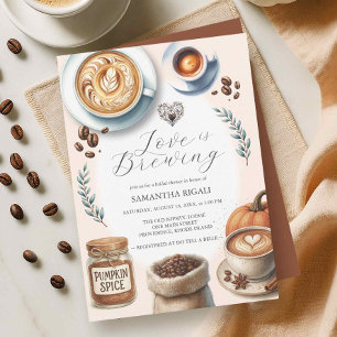 Kärlek är Möhippa Pumpkin Spice Coffee Inbjudningar
