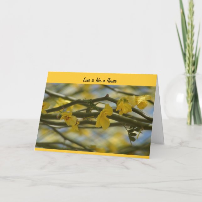 Kärlek är något liknande per blomman - bröllopkort kort (Framsida)