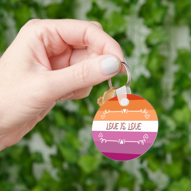 Kärlek är nyckelkedjan Kärlek Pride Month Keychain Nyckelring (Hand)