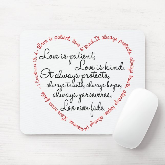 Kärlek är Ord Heart Musmatta (Med mus)