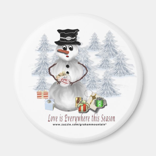 Kärlek är överallt i Snögubbe Magnet (Framsidan)