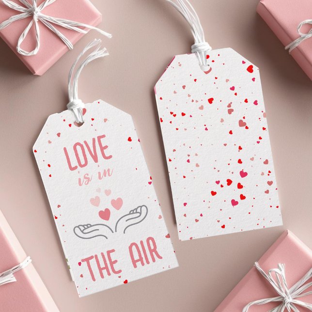 Kärlek är på Alla hjärtans dag i Luft Presentetikett (Modern Love is in the Air Valentine's Day Gift Tags)