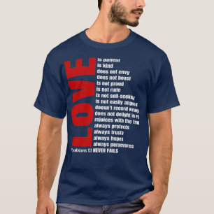 Kärlek är patient 1 Corinthians 13 bibelverse T Shirt
