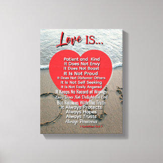 Kärlek är patient - 1 korintianer 13 Bröllop Canvastryck