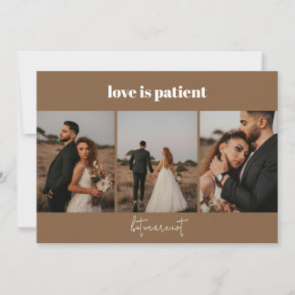 Kärlek är Patient 4 Photo Bröllop Elopement Announ Meddelande