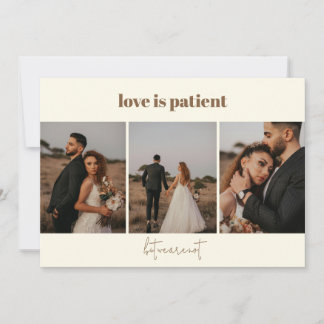 Kärlek är Patient 4 Photo Bröllop Elopement Announ Meddelande