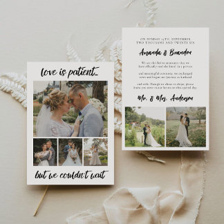Kärlek är Patient 6 Photo Bröllop Elopement Announ Meddelande