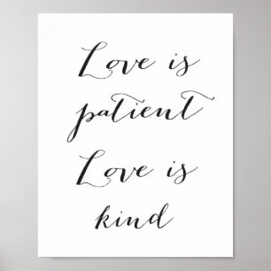 Kärlek är patient, Kärlek är snäll - svart - Poste Poster