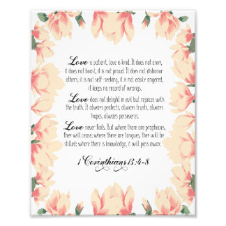 Kärlek är patient, kärlek är typ, 1 korintianer 13 fototryck