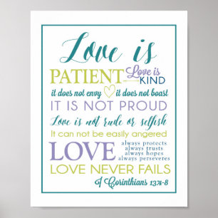 kärlek är patient kärlek är vänlig Poster