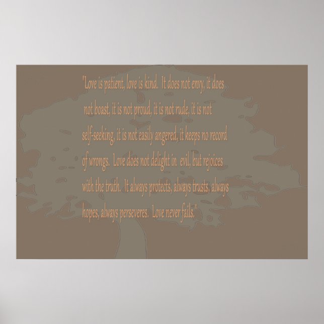 Kärlek är patient, modern vintage poster (Framsidan)
