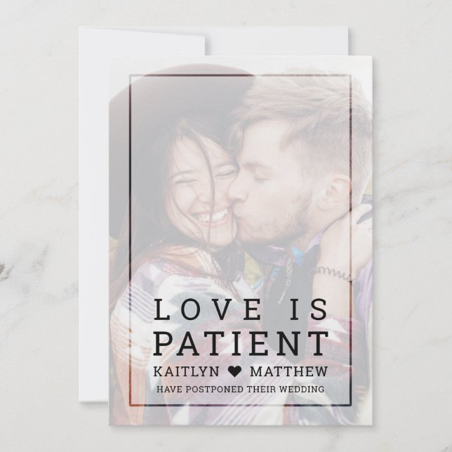 Kärlek är patientmatad fotominimalistisk uppskjute spara datumet (Framsida)