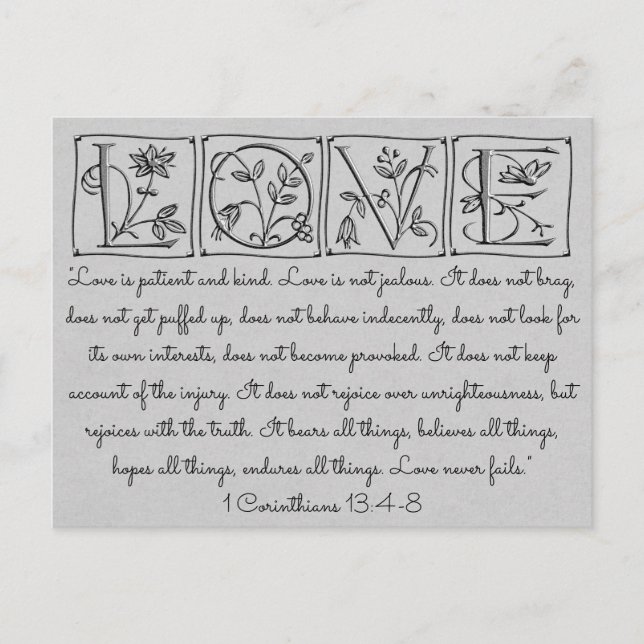 Kärlek är patientvänligt-Misslyckas aldrig~Skriptu Vykort (Framsida)