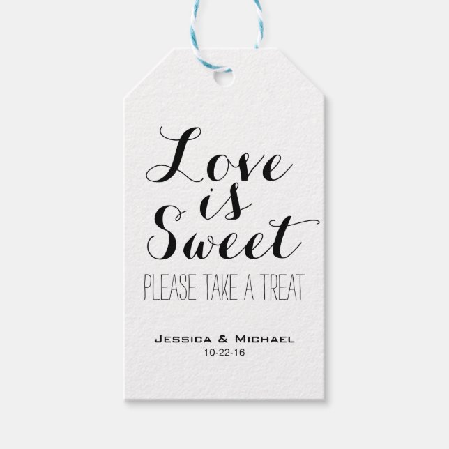 Kärlek är personligt bröllp godisbuffetförmån presentetikett (Framsidan)