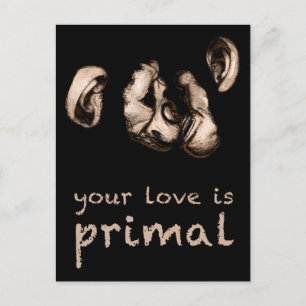 kärlek är primal: kyssar schimpor vykort