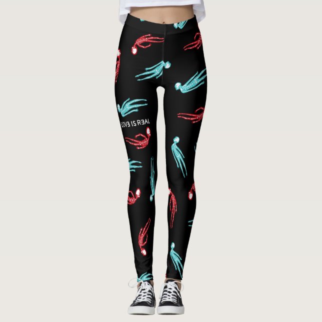 Kärlek är Real Skeleton Leggings (Framsida)