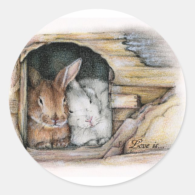 Kärlek är.. runt klistermärke (Framsida)