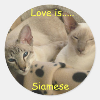 Kärlek är..... Siamese Runt Klistermärke