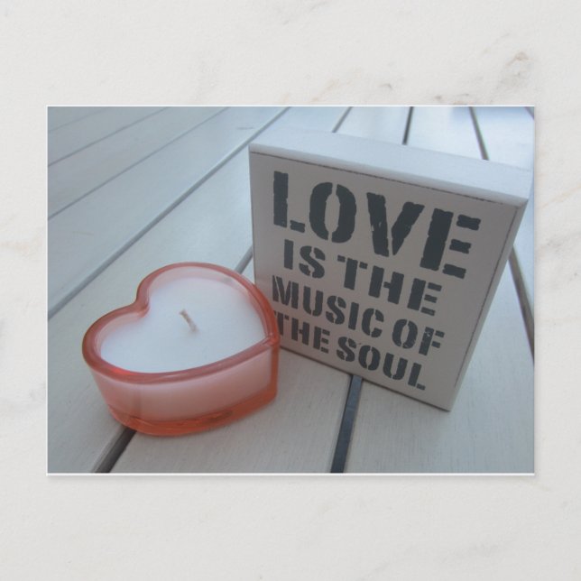 Kärlek är själens musik, eller hur? vykort (Framsida)