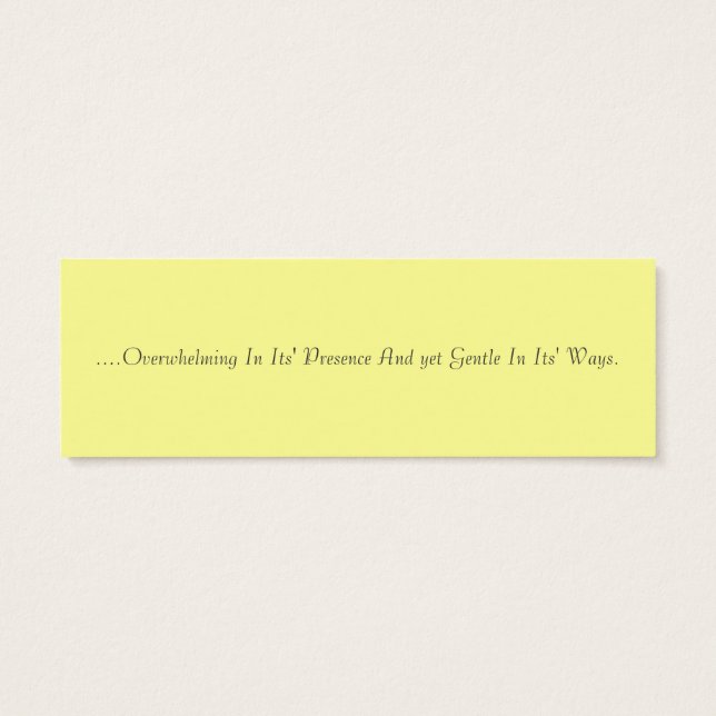 Kärlek är som en elefant litet visitkort (Baksidan)