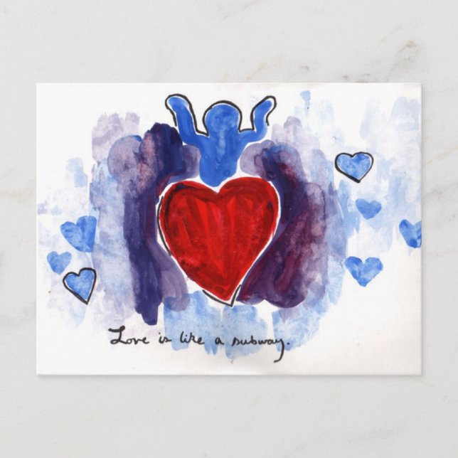 kärlek är som en tunnelbanan vykort (Framsida)