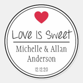 Kärlek är söt, den nye herr.. Och Mrs. (röd/svart) Runt Klistermärke