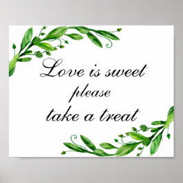 Kärlek är söt, ta en fin utskrift. Bröllop-tecken Poster