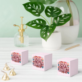 Kärlek är söt valentinbröllop typografi presentaskar