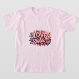 Kärlek är söt valentinbröllop typografi t shirt
