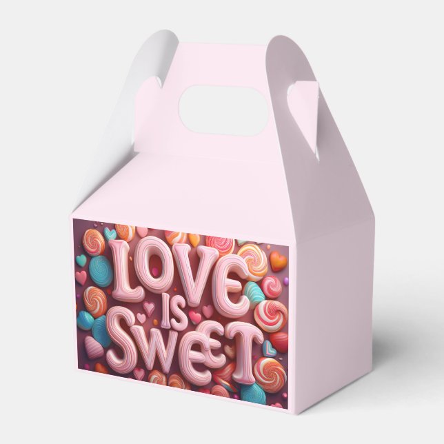 Kärlek är söt valentinbröllopstypografi presentaskar (Framsidan Sidan)
