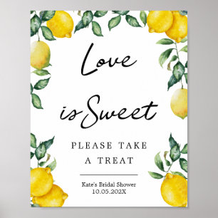 Kärlek är söta citroner affisch skylt