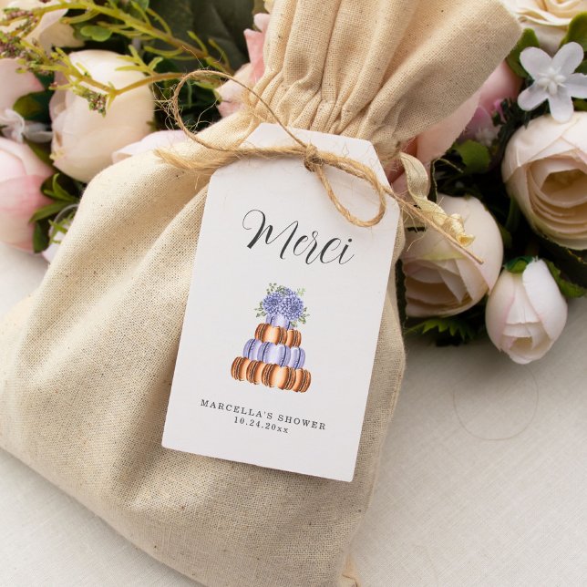 Kärlek är sötad (Macaron) Merci Gift-Märkre Presentetikett (Skapare uppladdad)