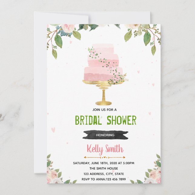 Kärlek är sötkaka inbjudningskort för möhippan (Framsida)