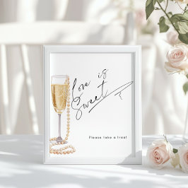 Kärlek är sötpärlor och Prosecco-Möhippa Poster