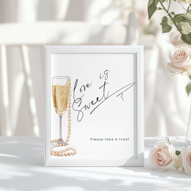 Kärlek är sötpärlor och Prosecco-Möhippa Poster (Skapare uppladdad)