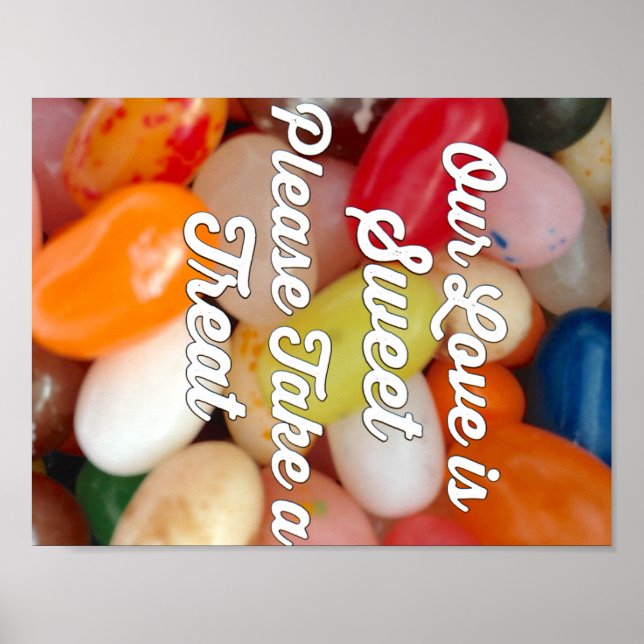 Kärlek är sött Candy Bordskylt Poster (Framsidan)