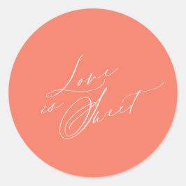 Kärlek är Sött – Romantisk Runt Klistermärke