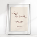 Kärlek är sött, ta en droppe Boho Poster<br><div class="desc">Elegantens kalligrafi "Kärlek Is Sweet" poster.</div>