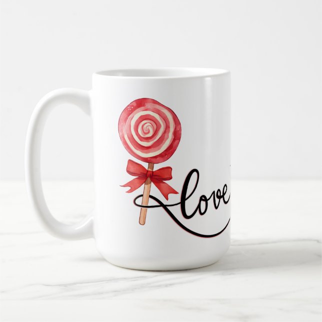 Kärlek är sött valentinoxo kaffemugg (Vänster)