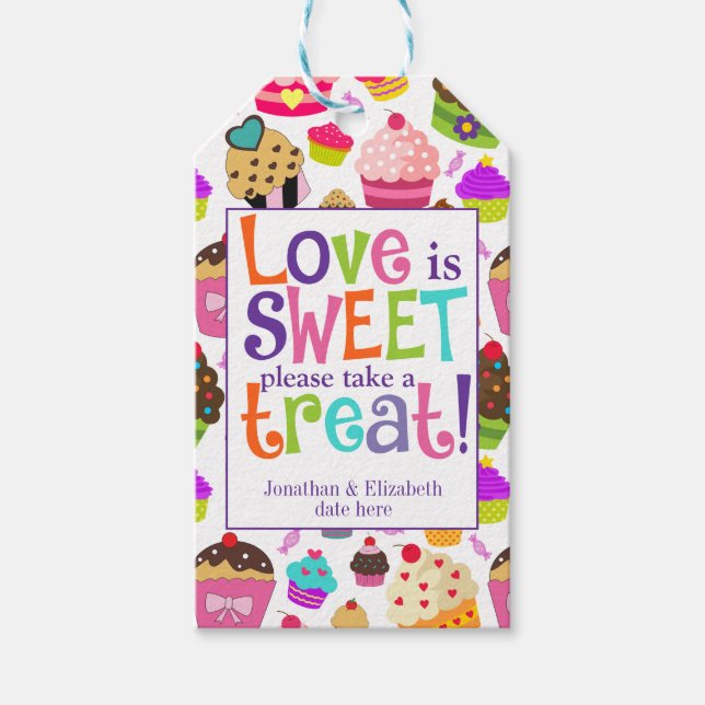 Kärlek är Sött Vänligen Ta En Godsaker Presentetikett (Framsidan)