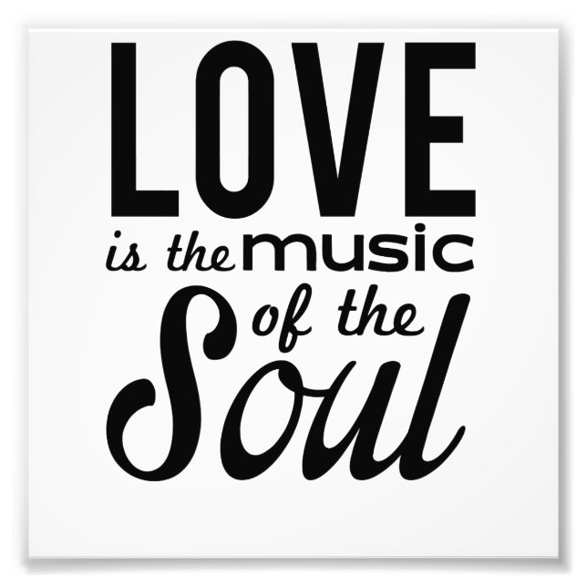 Kärlek är Souls musik Fototryck (Framsidan)