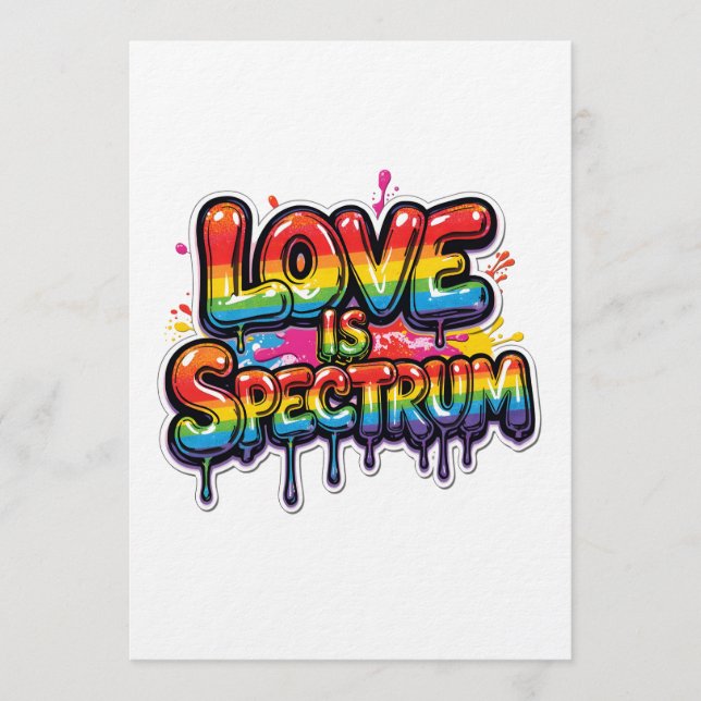 Kärlek är spektrum regnbåge HBTQ Citat Design Inbjudningar (Framsida)
